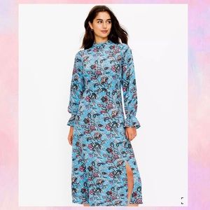 LOFT Bouquet Mock Neck Midi Dress